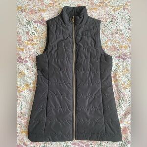 Michael Kors XS Black Quilted Puffer Vest with Gold Zip